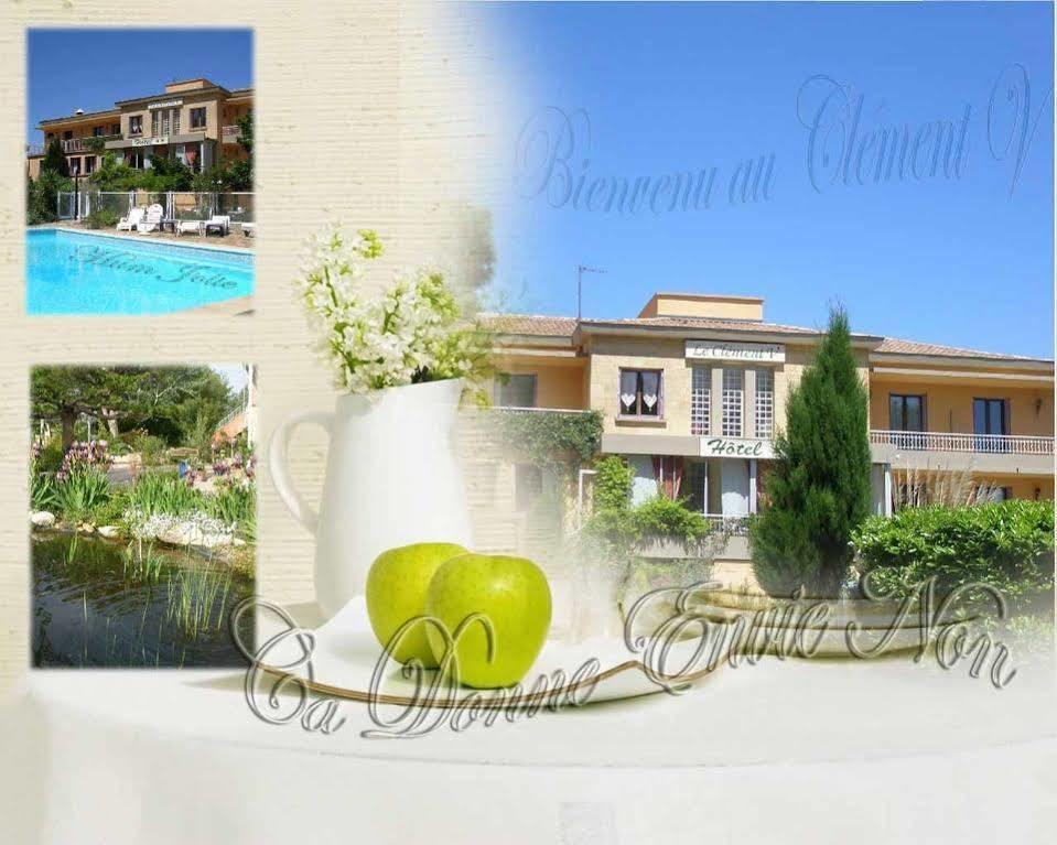 Logis Hotel Le Clement V Roquemaure  Buitenkant foto